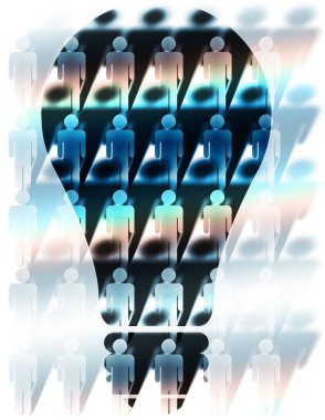 insan siluetleri ile parlak arkaplan 