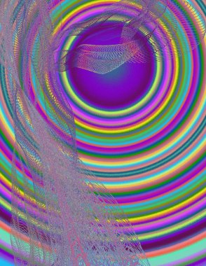 Eşmerkezli daireler çiziyor. Modern dijital sanat.