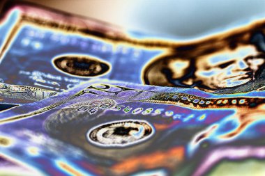 Arka plan için 20 doların yakın plan çekimi.