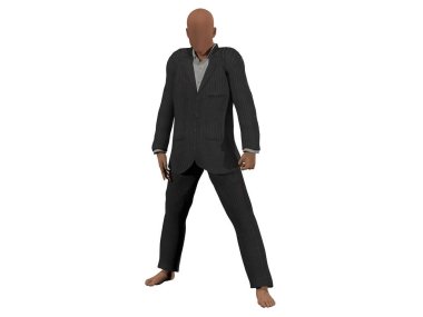 3d render of a businessman standing on a white background