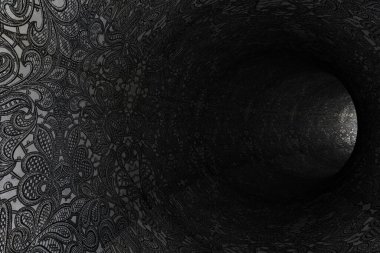 Soyut model tüneli. 3d oluşturma.