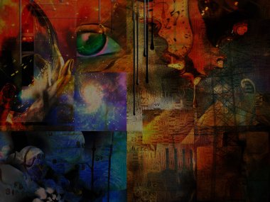 Bulutlu gökyüzünde okyanus dalgalı maske