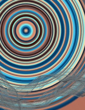 Eşmerkezli daireler çiziyor. Modern dijital sanat.