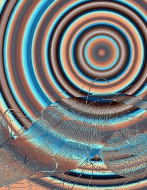 Eşmerkezli daireler çiziyor. Modern dijital sanat.
