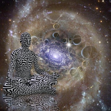 İnsan beyniyle soyut arkaplan