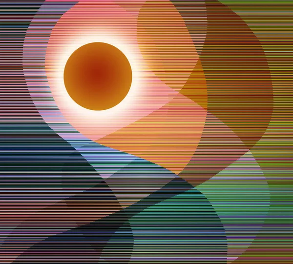 Abstract Sunset Sunrise Rendering — Stock Photo, Image