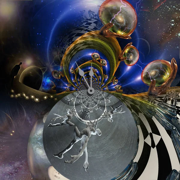 Fütürist bir arkaplanın 3d çizimi