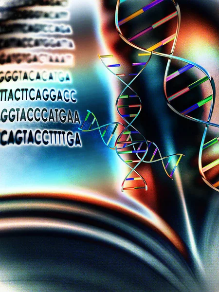 Sfondo Luminoso Con Dna Libro Spazio Testo — Foto Stock