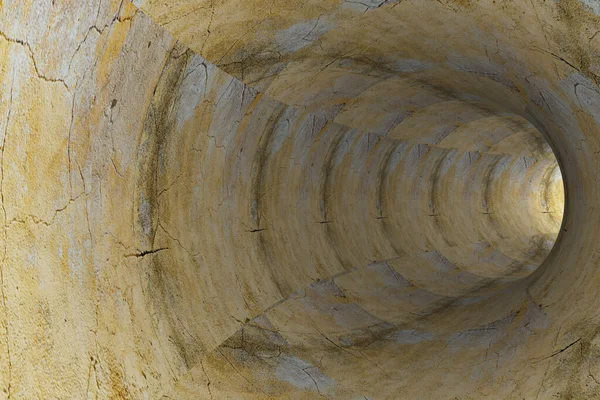 Túnel Abstrato Com Rachaduras Nas Paredes — Fotografia de Stock