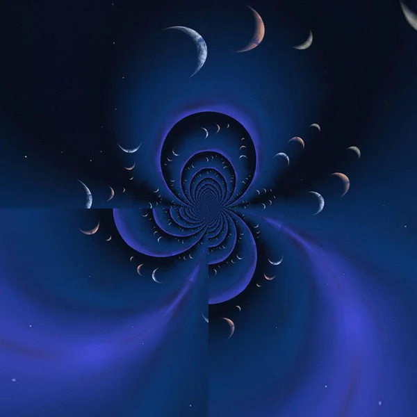 Abstract Design Blue Background Moon Elements - Stock-foto