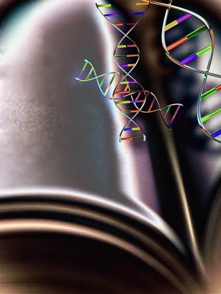 Bright Background Dna Book Space Your Text — Stockfoto