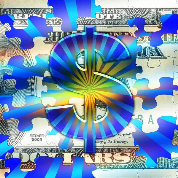 Dollar Teken Abstracte Kleurrijke Achtergrond Uitzicht Geld Concept — Stockfoto