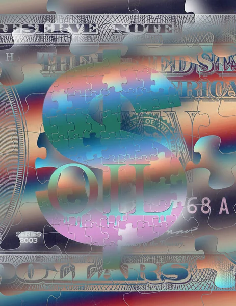 Dollar Teken Abstracte Kleurrijke Achtergrond Uitzicht Geld Concept — Stockfoto