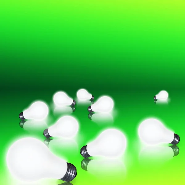 Lit Light Bulbs Rendering — Stock Photo, Image