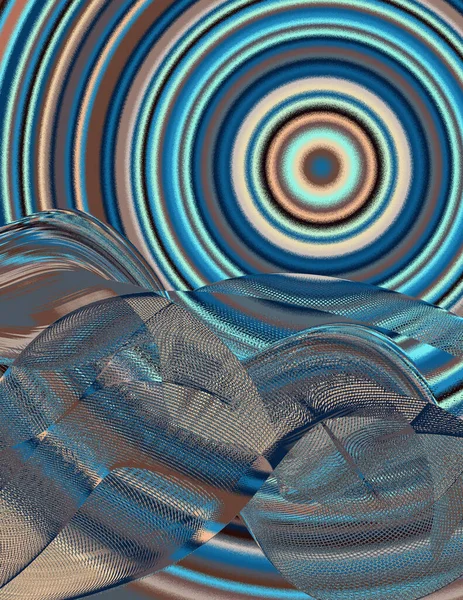 Eşmerkezli daireler çiziyor. Modern dijital sanat.