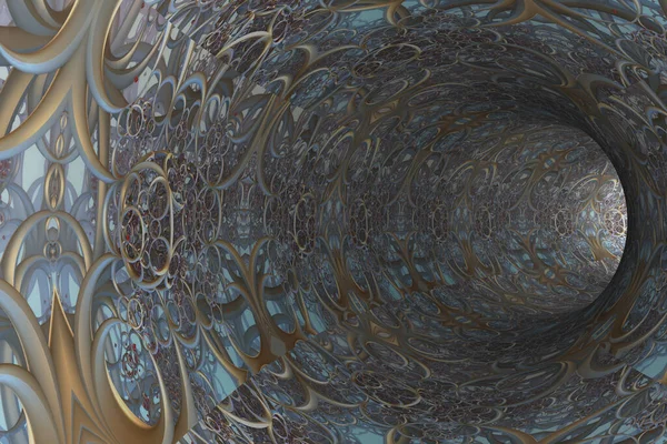 Абстрактный Туннель Калейдоскопическими Узорами Стенах — стоковое фото