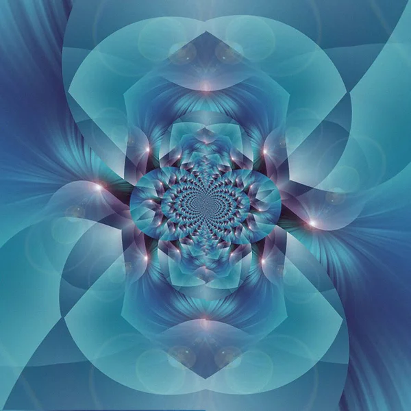 Fantasy Colorful Fractal Pattern Beautiful Kaleidoscope Illustration — 图库照片
