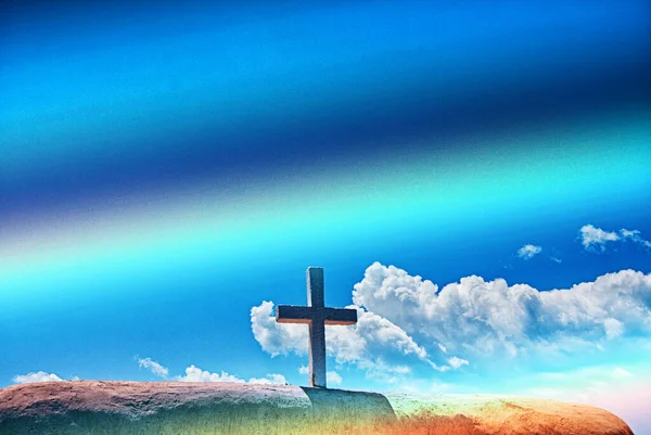 Rendering Cross Sky Background — Stock Photo, Image