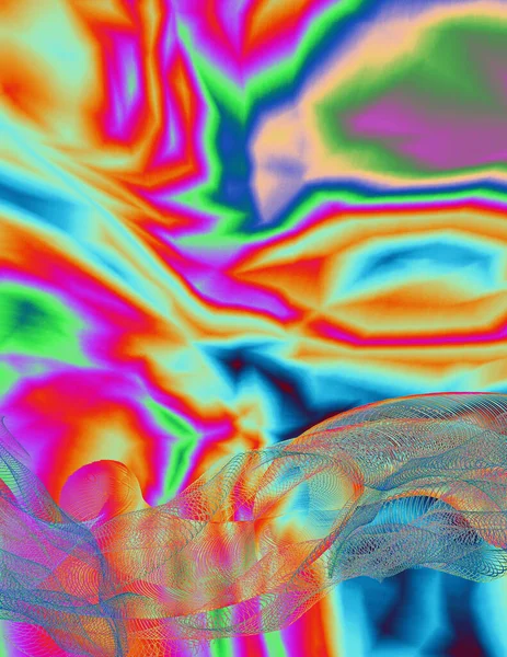 抽象的なデジタル波 現代美術 — ストック写真