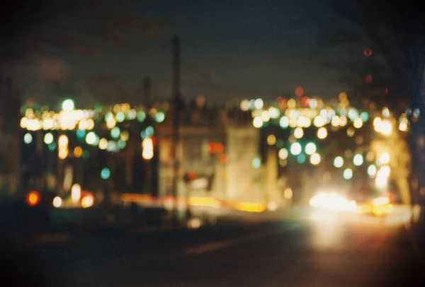 Blurred Bokeh Background City Lights — Stock Photo, Image