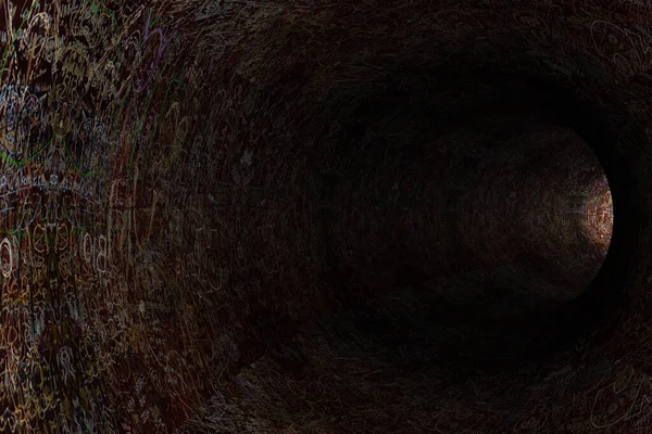 抽象的なトンネルの壁に図面 3Dレンダリング — ストック写真