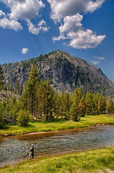 Beau Paysage Avec Lac Arrière Plan — Photo