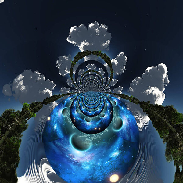 Small space paths, abstract fractal background 3d rendering