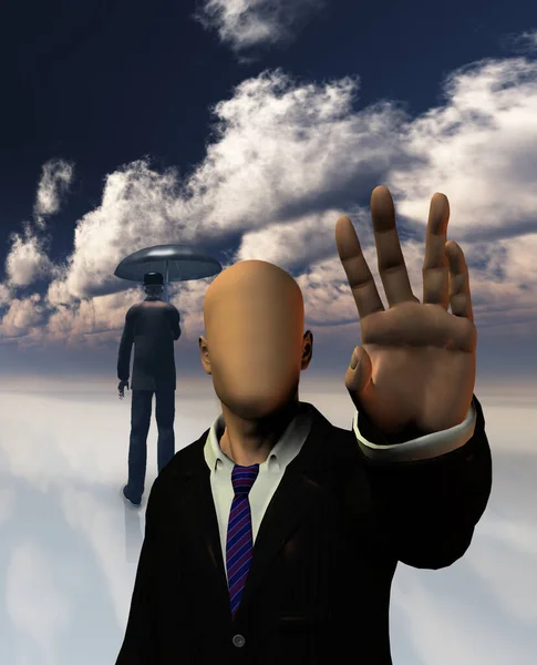 Hombre Negocios Con Concepto Cloud Computing —  Fotos de Stock