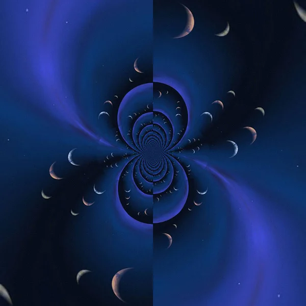 Abstract Design Blue Background Moon Elements — Fotografia de Stock