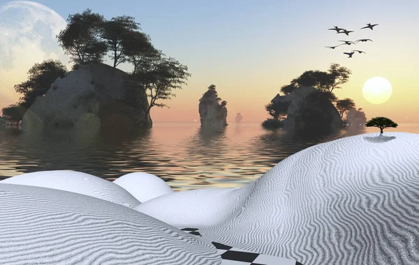 Surreal Landscape Illustration Background — Stockfoto