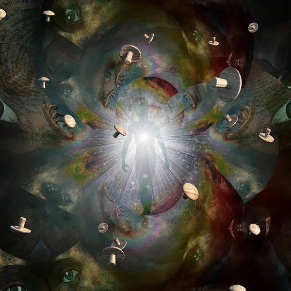 Aura Anima Composizione Spirituale Rendering — Foto Stock