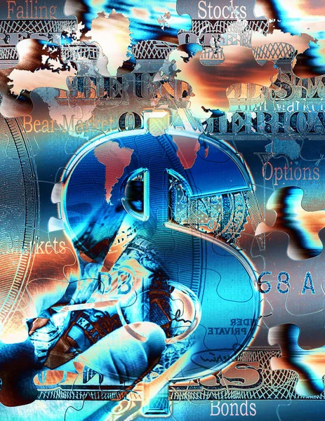 Signo Dólar Vista Fondo Colorido Abstracto Dinero Concepto Petróleo —  Fotos de Stock