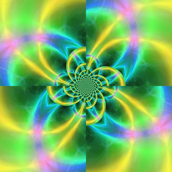 Fantasy Colorful Fractal Pattern Beautiful Kaleidoscope Illustration — Stock Photo, Image
