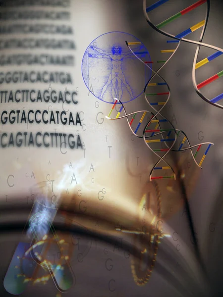 Metnin Için Dna Kitabı Boşluk Içeren Parlak Arkaplan — Stok fotoğraf