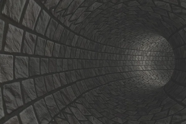 石の壁と抽象的なトンネル 3Dレンダリング — ストック写真
