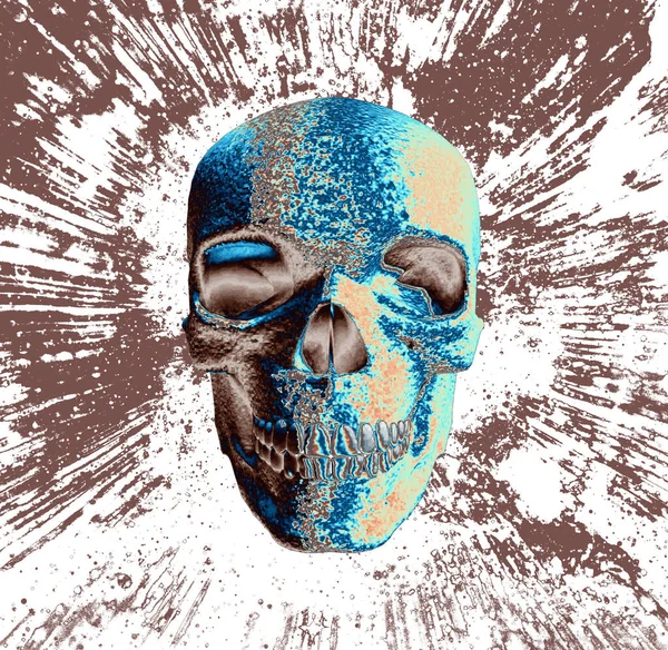 Grungy Illustration Human Skull Background — Stock Photo, Image