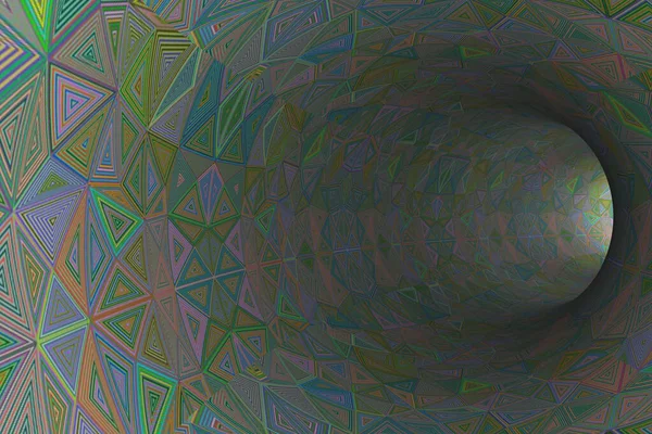 Túnel Abstrato Com Formas Geométricas Coloridas Parede — Fotografia de Stock