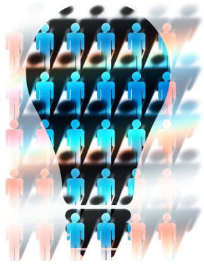 insan siluetleri ile parlak arkaplan 