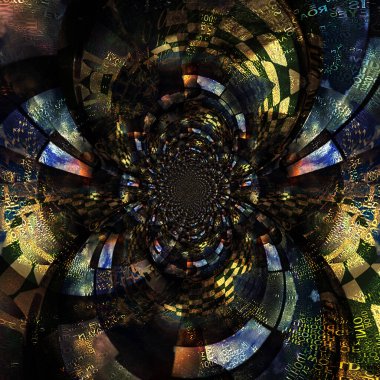 Kabartmalı simetrik desenli soyut fraktal arkaplan