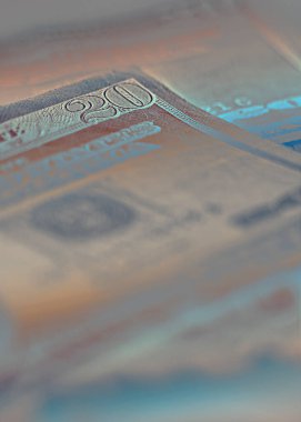 Arka plan için 20 doların yakın plan çekimi.