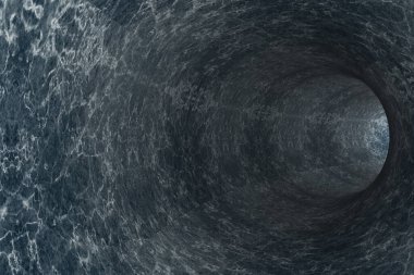 Mermer duvarlı soyut tünel.