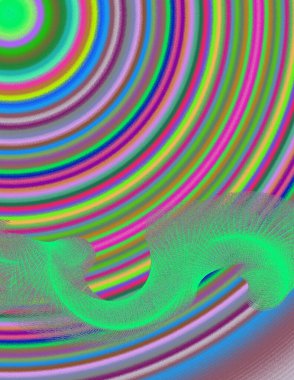 Eşmerkezli daireler çiziyor. Modern dijital sanat.