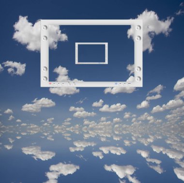 Bulutları ve çerçevesi olan güzel bir gökyüzü. Doğal manzara arka planı