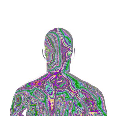 Beyaz arka planda bir erkeğin 3D canlandırması 