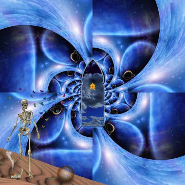 dijital soyut fraktal arkaplan