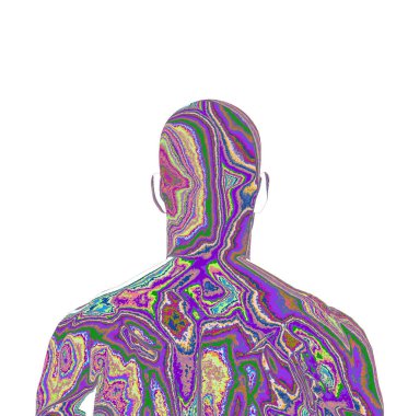 Beyaz arka planda bir erkeğin 3D canlandırması 