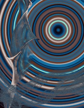 Eşmerkezli daireler çiziyor. Modern dijital sanat.