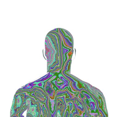 Beyaz arka planda bir erkeğin 3D canlandırması 