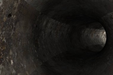 Soyut çimento tüneli. 3d oluşturma.