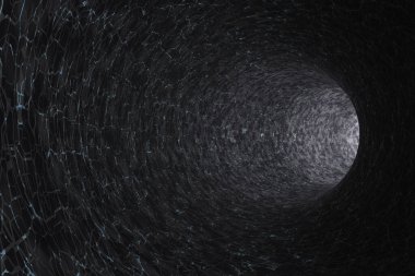 Soyut karanlık tünel. 3d oluşturma.